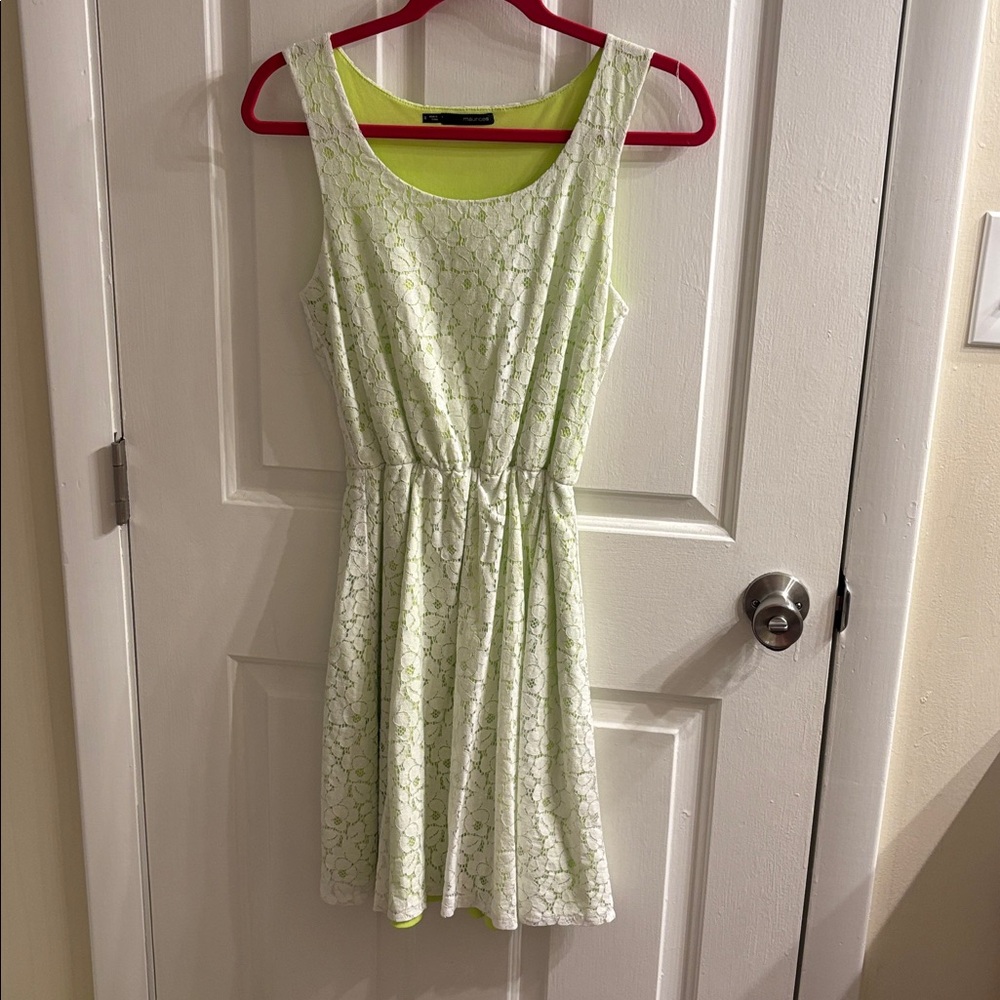 Maurices Neon Yellow and Red Dress